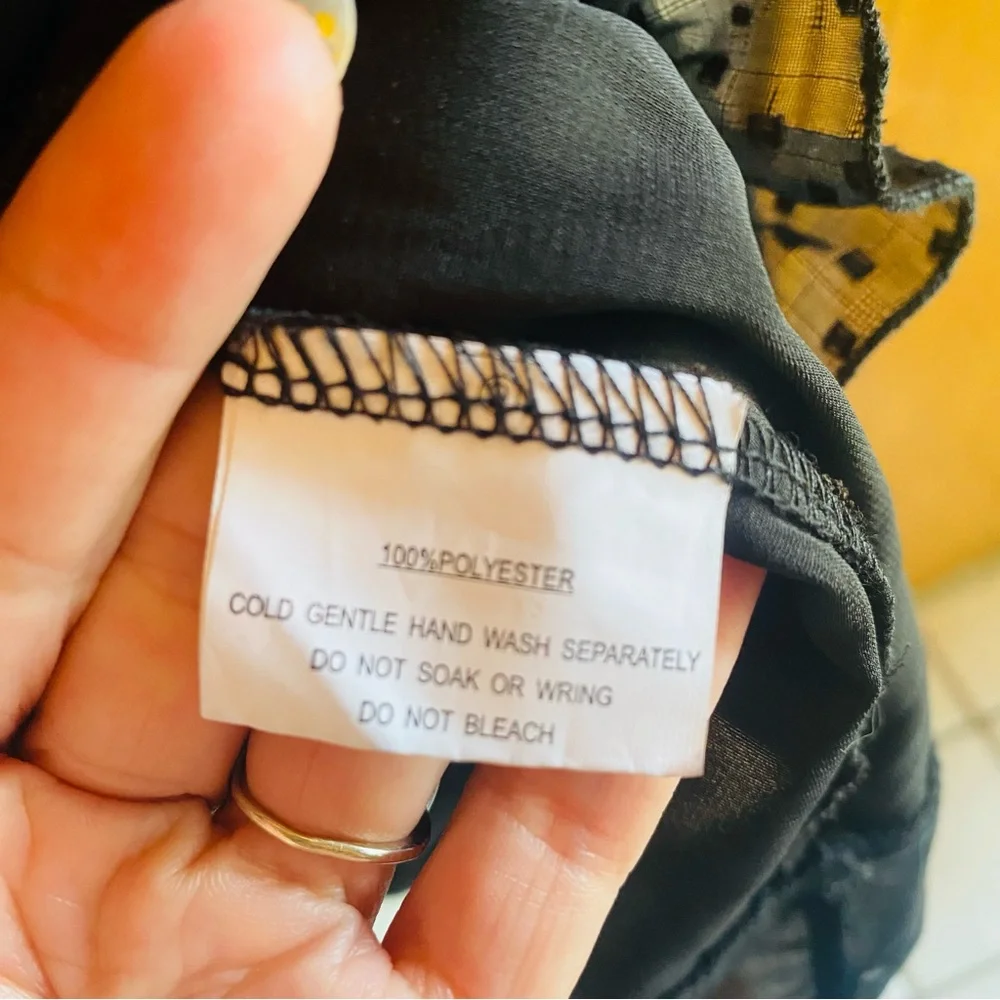 ANGEL BIBA Blue Peasant Style Mesh Ruffle Skirt Dress - Picture 5 of 6